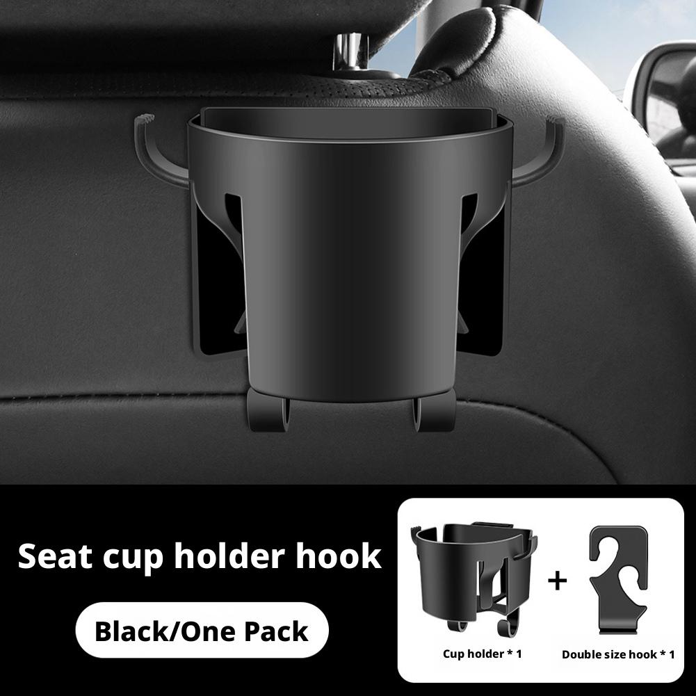 Car Seat Back Cup Holder with Double Hooks Adjustable Phone Holder for Water Cup Bag Umbrella Auto Storage Organizer X1D7