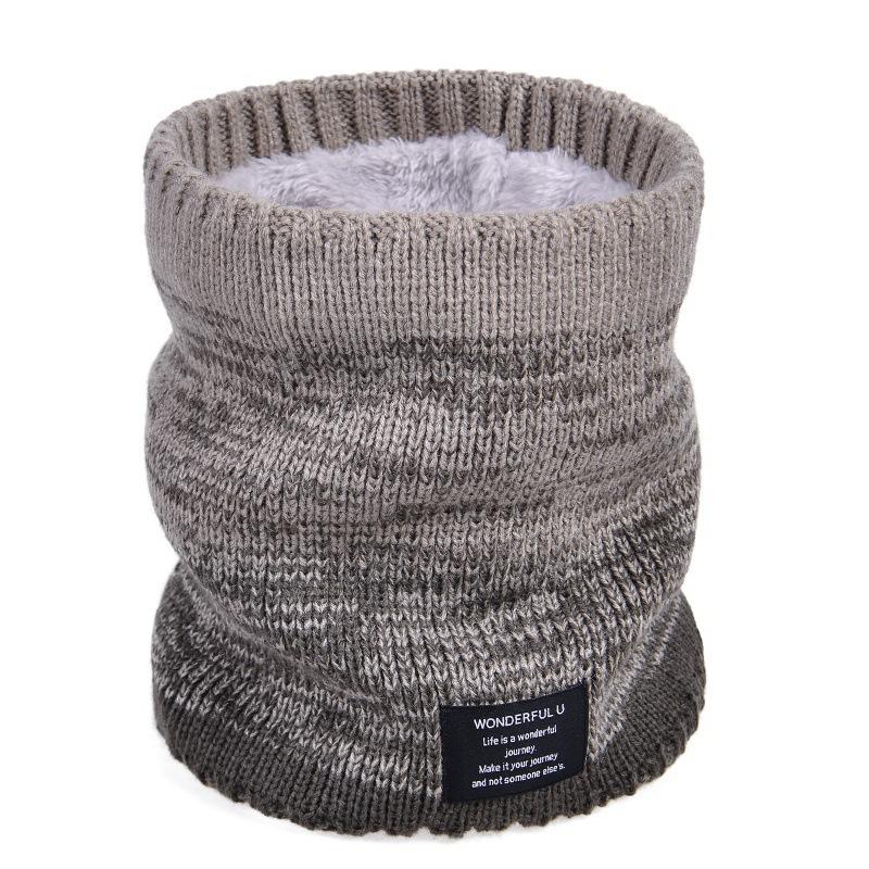 Winter Warm Pullover Scarf Versatile Velvet Scarf Gradual Change Wool Thickened Knitted Neck Cover