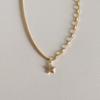 925 Sterling Silver French Simple Golden Star Clavicle Chain Necklace Women Light Luxury Temperament Wedding Party Jewelry Gift