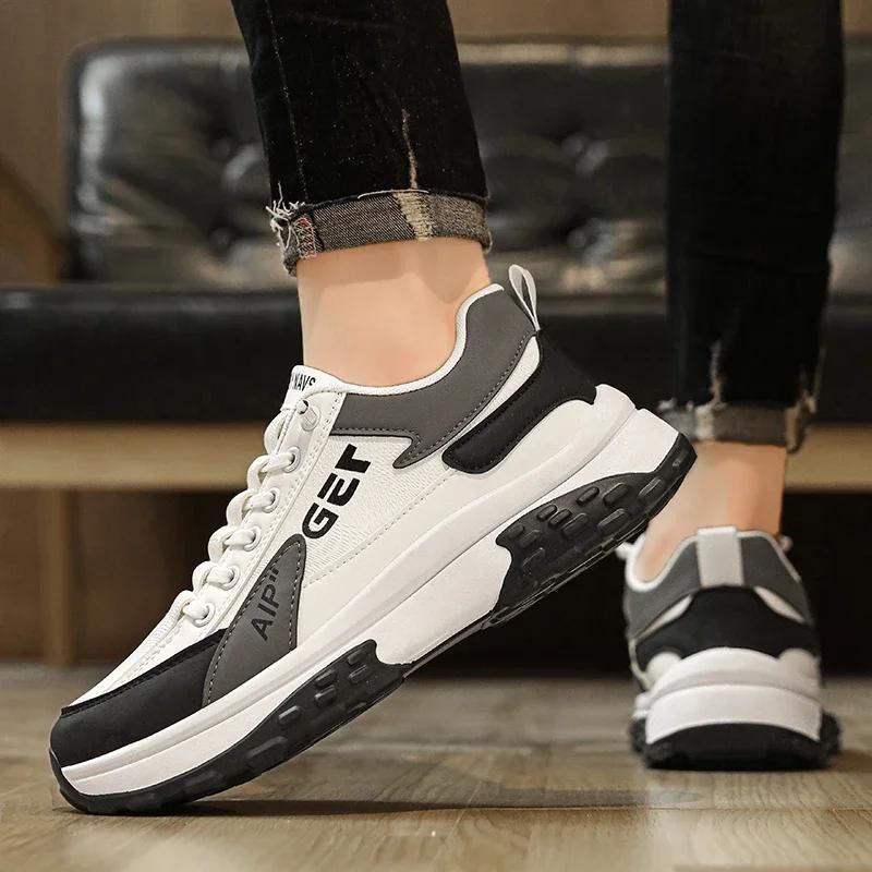 Mode Vier Jahreszeiten Herren Freizeitsneaker Weich und Bequem Low Tops Knöchel Herrenschuhe Abriebfest Mode Rutschfest Sportschuhe