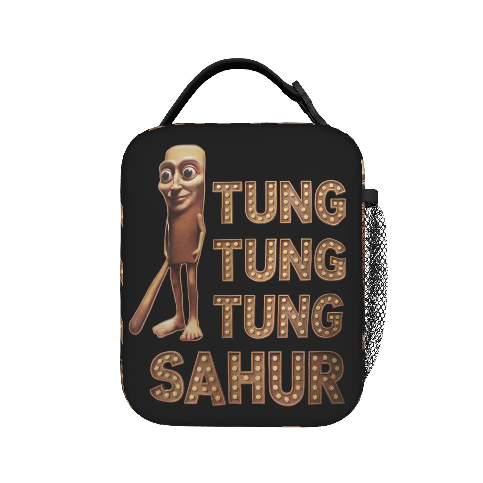 Tung Tung Tung Sac à Lunch Isotherme Sahur Grande Capacité Meme Italien Brainrot Sac Thermique Réutilisable Sac Fourre-tout Boîte à Lunch Bureau Extérieur One Size