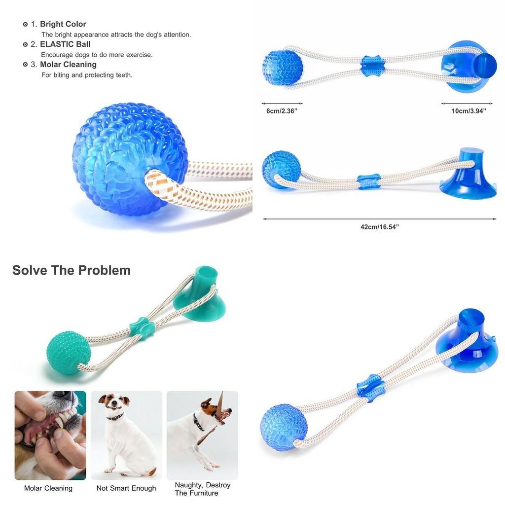 Durable Pet Molar Bite Toy With Firm Tug Rope Ball And Teeth Cleaning Features