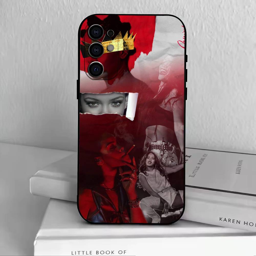 Singer-R-Rihanna Phone Case Black Silicone Soft For Samsung S25,S24,S21,S22,S23,S30,Ultra,S20,Plus,Fe,Lite