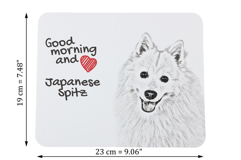 Japanese Spitz, Nihon Supittsu - mouse pad with print, personalized dog-themed mouse pad, unique gadget for an office worker by Art-Dog brand