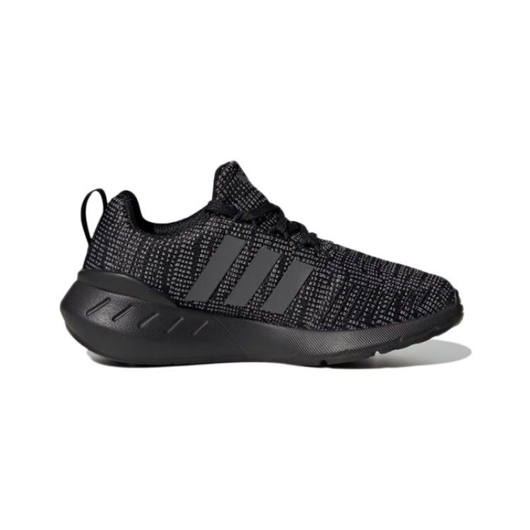 adidas Swift Run 22 Little Kid Black Grey Kids Sneakers Core-Black Grey-Five Cloud-White GY3008