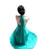 French diamond neck design waist pinching skirt v-neck seaside vacation dress sexy pure desire style medium and long skirt