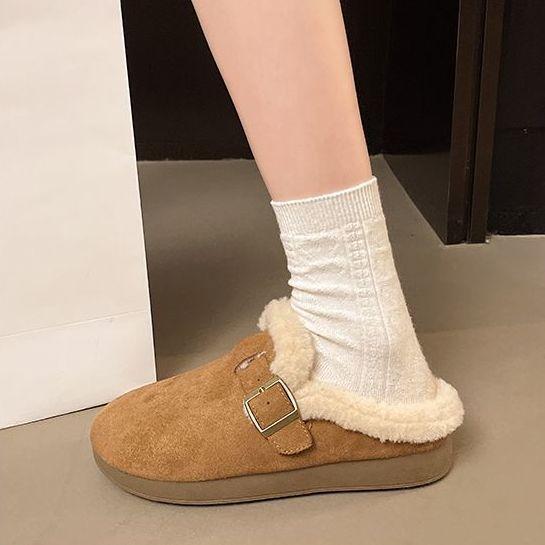 Daily Birkenstocks, slippers, half-towed soft-soled belt buckle, home thick-soled  Mao Mao shoes are not tired.