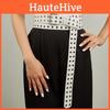 Double Buttonhole Row Extended Womens Waistband Elastic Decoration Dress