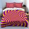 Psychedelic Pattern Three-Piece Decor Soft Comfortable Duvet Cover Bedding Set Included 1*Duvet Cover & 2*Pillowcases, Gift