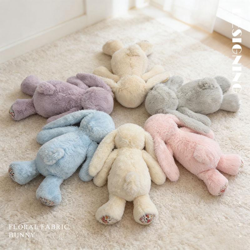 Juguete de Peluche de Conejo Floral Adorable de 23 cm Muñeco de Conejo Relleno Suave Abrazable con Orejas Florales Regalo de Cumpleaños para Niña Coleccionistas de Peluches