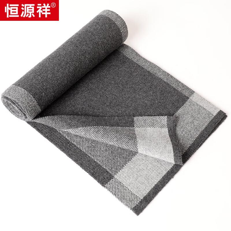 Hengyuanxiang Unisex Plaid Cashmere Blend Scarf