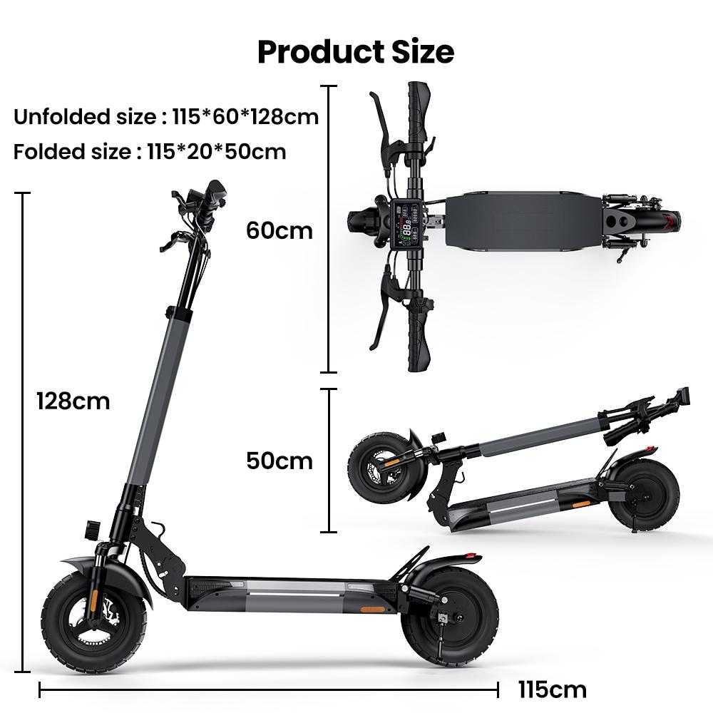 iScooter Electric Scooter 45km/h Max Speed 1000W Motor 14Ah 10 Inch Off Road Tire With Suspension Escooters