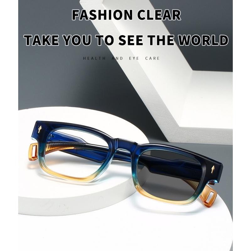 Women's eyewear, men's and women's fashion square frame photochromic glasses