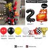 68PCS Cartoon Cars Series Lightning McQueen Red Yellow Black Latex Balloon Set 40inch Number Foil Ball Boy Birthday Party Favors