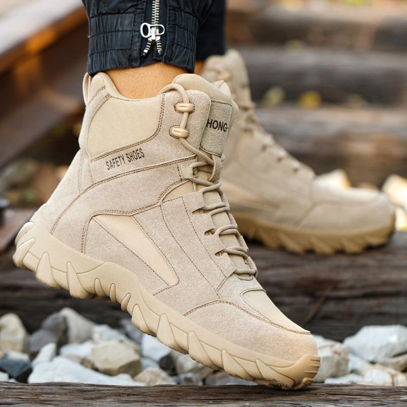 Safety Shoes Men Anti-smash Anti-puncture Work Shoes Fashion Men Sport Shoes Wear-resisting Indestructible Shoes for Manufacture