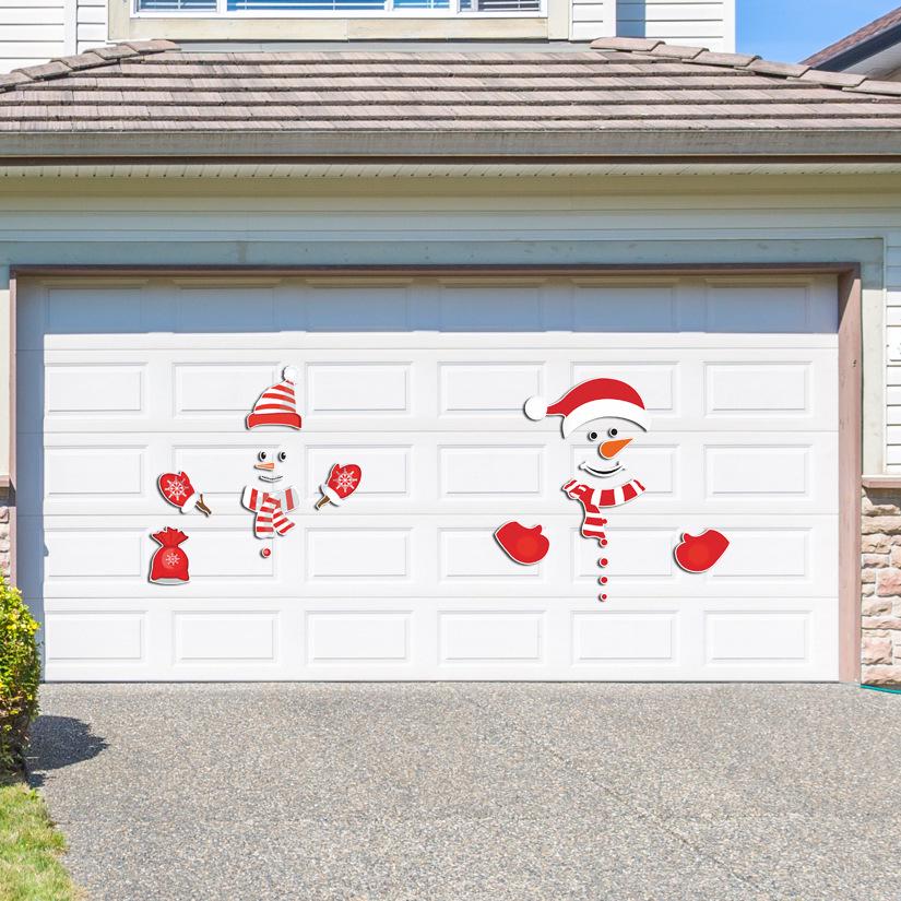 DIY Christmas Snowman Expression Magnetic Waterproof Sticker for Fridge, Garage Door, or Wall Decoration