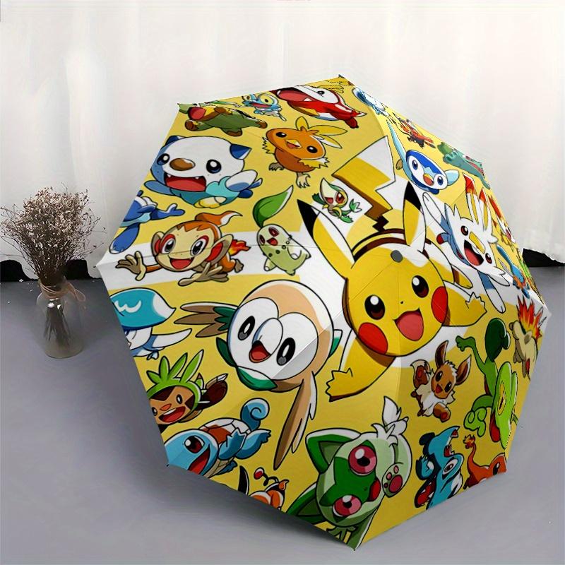 1pc Pokémon Pattern Umbrella, Fashionable, Personalized, High-Value Folding Umbrella, a Must-Have for Summer, 8-Rib Durable Iron Frame, Tri-Fold