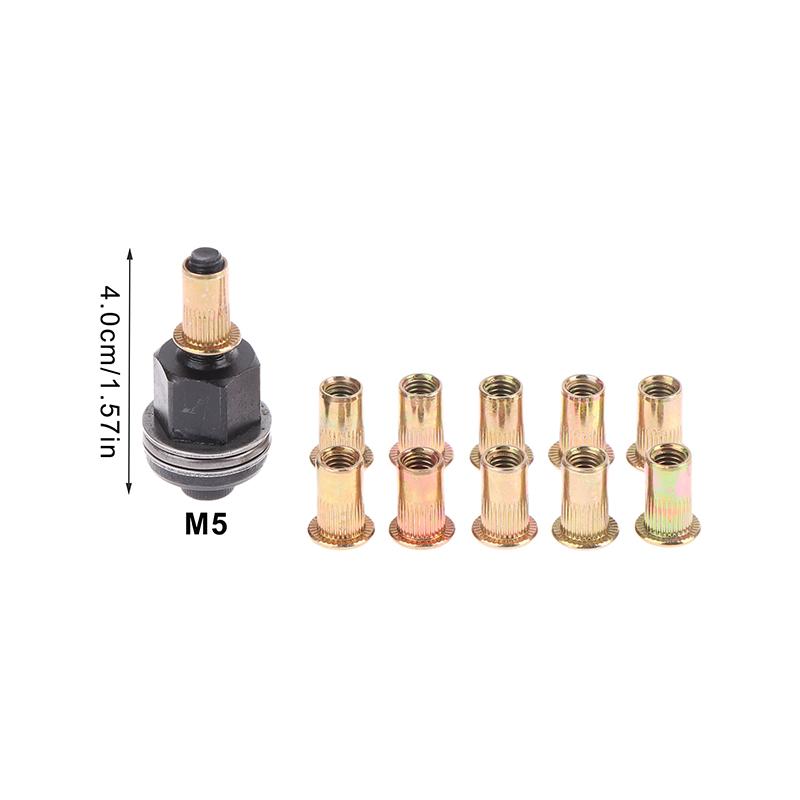 11Pcs/set Carbon Steel M3 M4 M5 M6 M8 M10 M12 Hand Manual Riveter Nut Adapter Tool For Home Renovations And Auto Repair