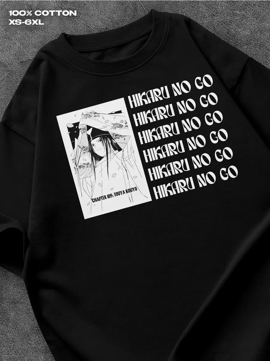 

Hikaru no Go black T‑shirt Mens Tshirt Womens Tshirts with Letters Print Short Sleeves T-Shirt Casual Street Tee Shirt Top XXL