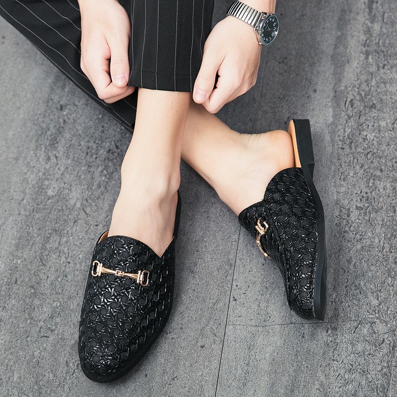 Fashion Men's Half Slippers New Fashion Outdoor Slippers Luxury Breathable Half Shoes for Men Casual Shoes Anti-slip Mules Beach Sandals
