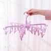 Folding Clothes Dryer Rotatable Hanger Windproof Socks Underwear Drying Rack Home Storage Laundry Rack 24 Clips
