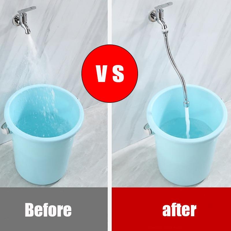 13-30cm Universal Faucet Extender Stainless Steel 360° Rotation Kitchen Sink Anti-Splash Nozzle Aerator Extension Hose-1/2pcs