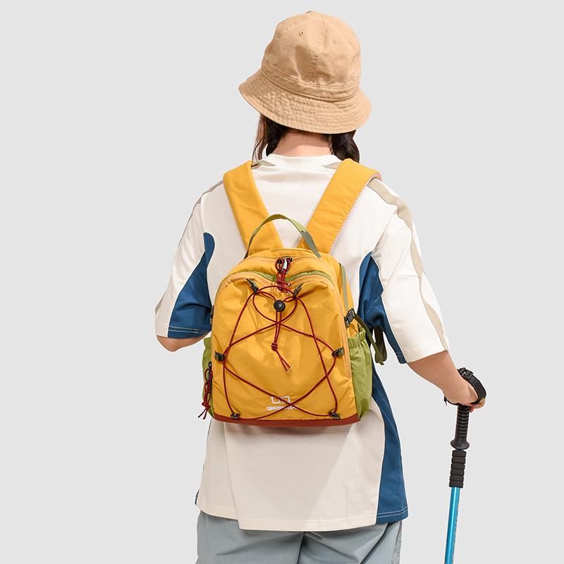 Zaino da Esterno Color Block per Donna, Design Traspirante Multiple Tasche, Ideale per Escursionismo e Viaggi