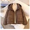 Short fluffy cotton clothes women's winter small men's new loose big pockets short bread clothes jacket