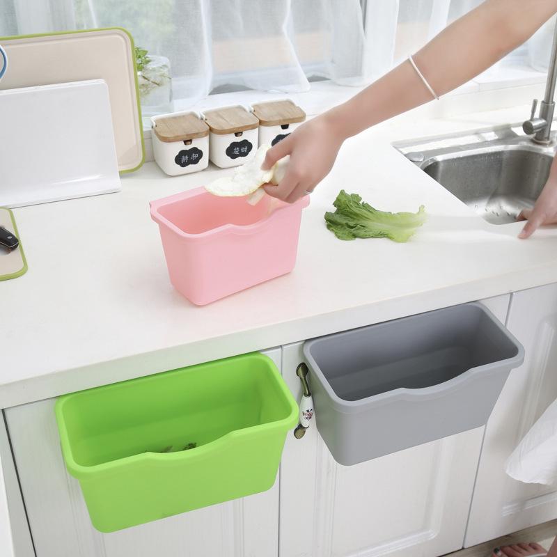 Large Wall-Mounted Hangable Kitchen Trash Can Without Lid