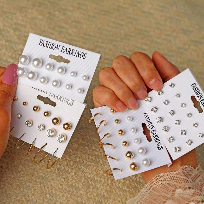 Classic Earrings 12 Pairs / Set Personalized Fashion Earring Set Suitable for Feminine Jewelry Earrings Jewelry