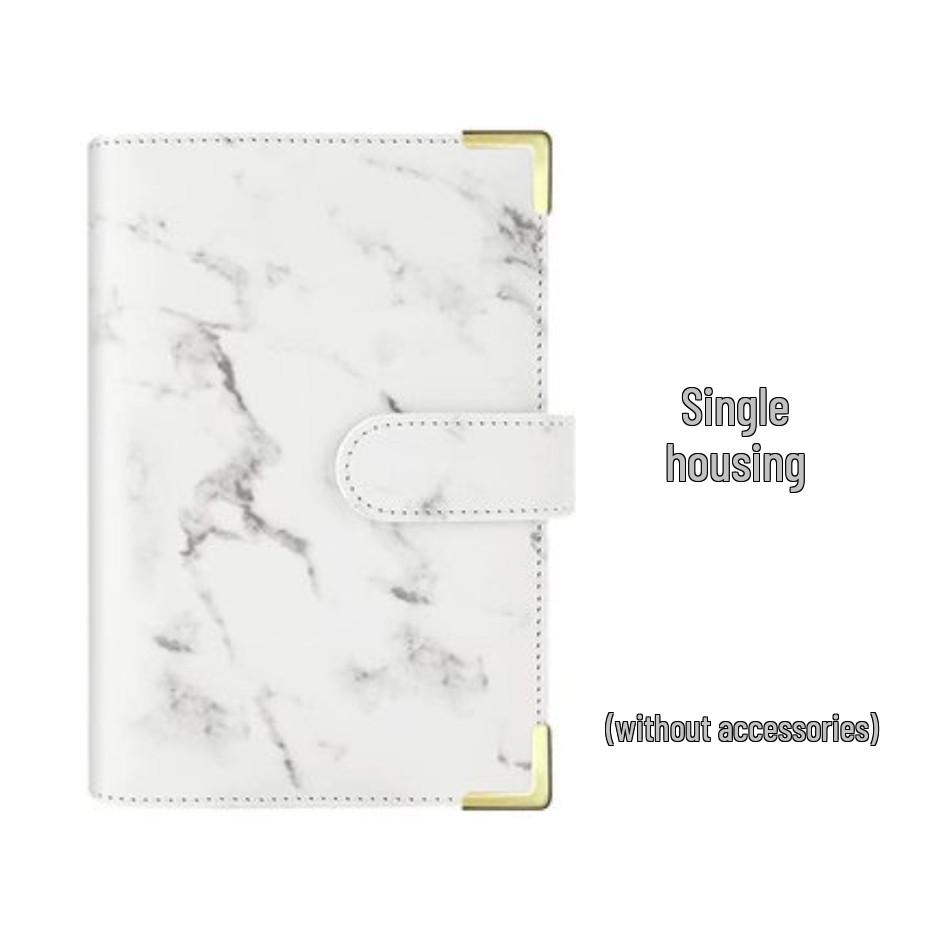 Marble Pattern A6 PU Leather 6-Hole Binder Journal Notebook for Cash Budget
