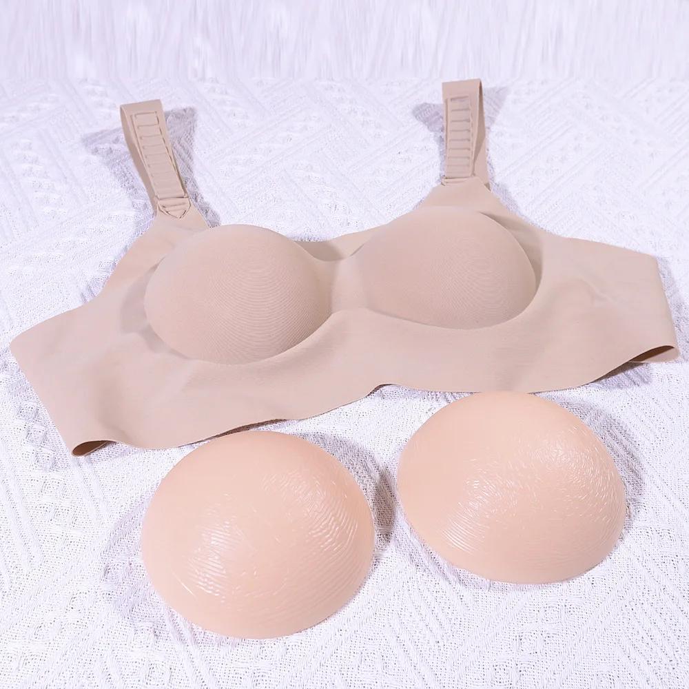 Silicone Fake Breasts Crossdresser Silicone Breast Form Chest Prosthesis Fake Boobs for Male Female Bra with Silicone Breat Form