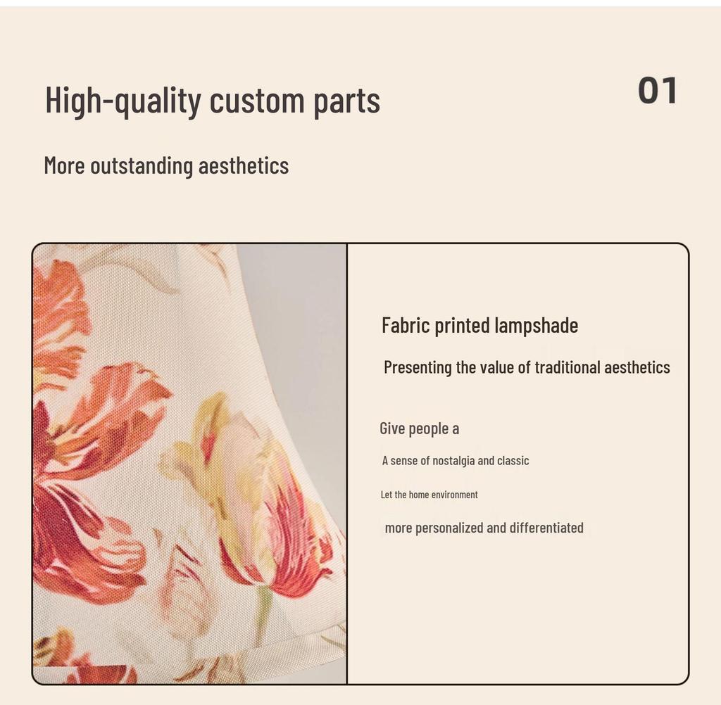 Luxury Mid-Century French Wabi-Sabi Lamp: Retro Embroidered Table Light for Living Room or Bedroom