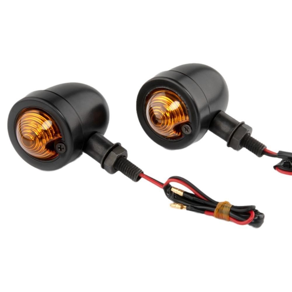 YOCITA Custom Retro Style LED Turn Signals for Harley Davidson & Cruiser Aluminum Directional Lights for Motorcycle Lighting
