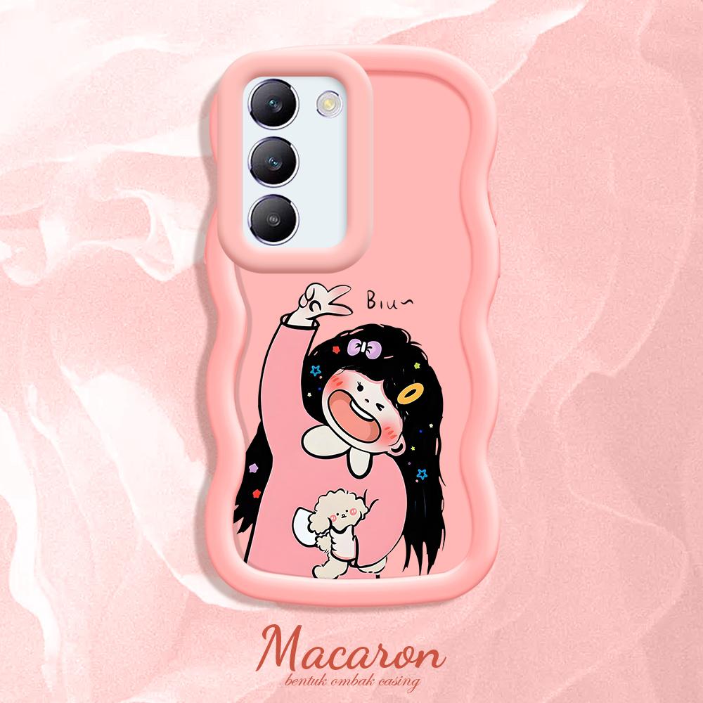 

Окрашенный узор Big Wave Edge Мягкий силиконовый материал Macaron чехол для телефона противоударный защитный резиновый чехол для OnePlus Vivo Motorola Moto Vivo Y91C розовый