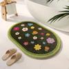 VIKAMA Fresh Flower Synthetic Cashmere Carpet Soft Absorbent Bathroom Floor Mat Shower Entrance Door Mat Bedroom Decor