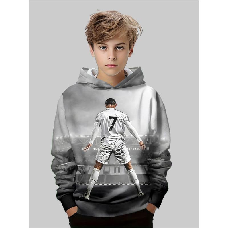 

Осінні 3D Толстовки з футбольним принтом Модні Повсякденні Спортивні з довгим рукавом Дитячі Толстовки з капюшоном для хлопчика 160