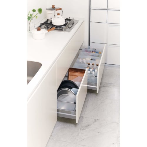 Like-it Storage Case File Box Square Wide Set of 4, Approx. 13cm W x 34cm D x 25.4cm H, White, Made in Japan, LM-28, 4P, A4