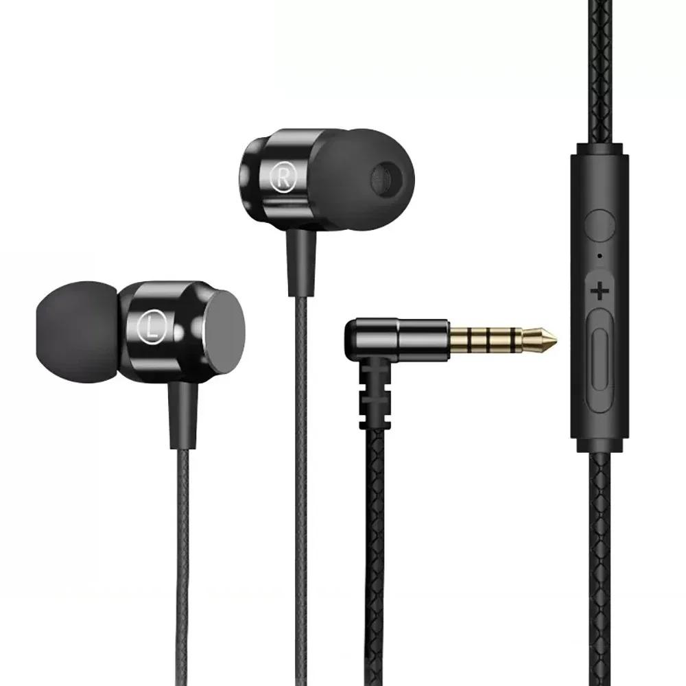 Przewodowe słuchawki 3,5 mm L zagięte Słuchawki przewodowe TYPE-C Douszne słuchawki z mikrofonem HiFi Stereo Zestawy słuchawkowe do gier na iPhone'a