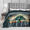 Christmas Tree with Gifts and Lights Flannel blanket for bedroom, living room, sofa, and nap