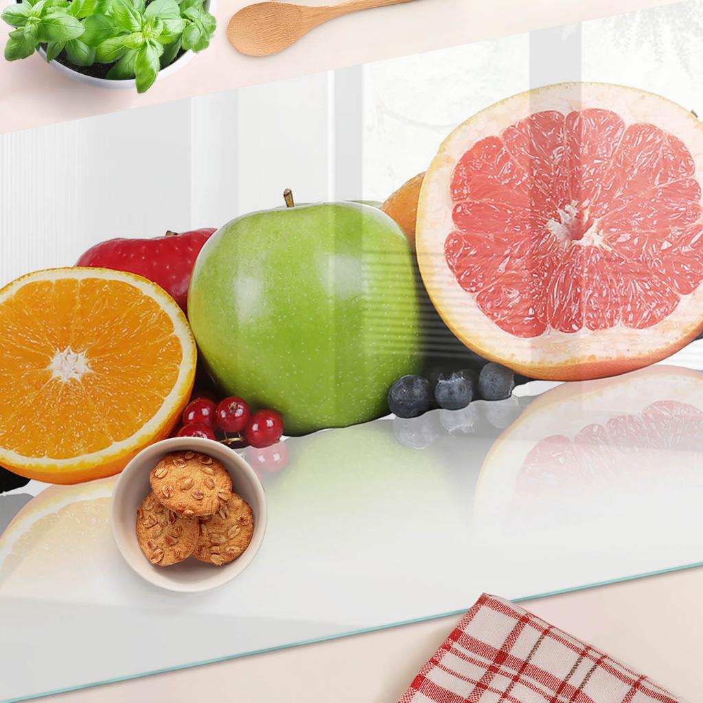 Decorative Tempered Glass Chopping Board Colorful Fruits 80x52 cm