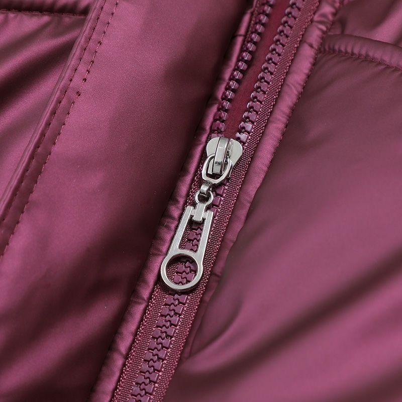 Winter Women's Shiny No-wash Padded Jacket   Mid-length Hooded Padded Coat