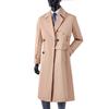Versión Coreana Gabardina para Hombre Súper Larga Tendencia Holgada Por Encima de la Rodilla Abrigo Británico de Doble Botonadura Abrigo Casual Engrosado Otoño e Invierno