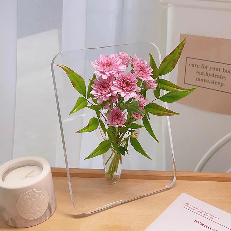 Flower Vase Acrylic Vases For Flower Transparent Butterfly Vase For Hydroponic Dried Flowers Bottle Table Accessories Household Decoration