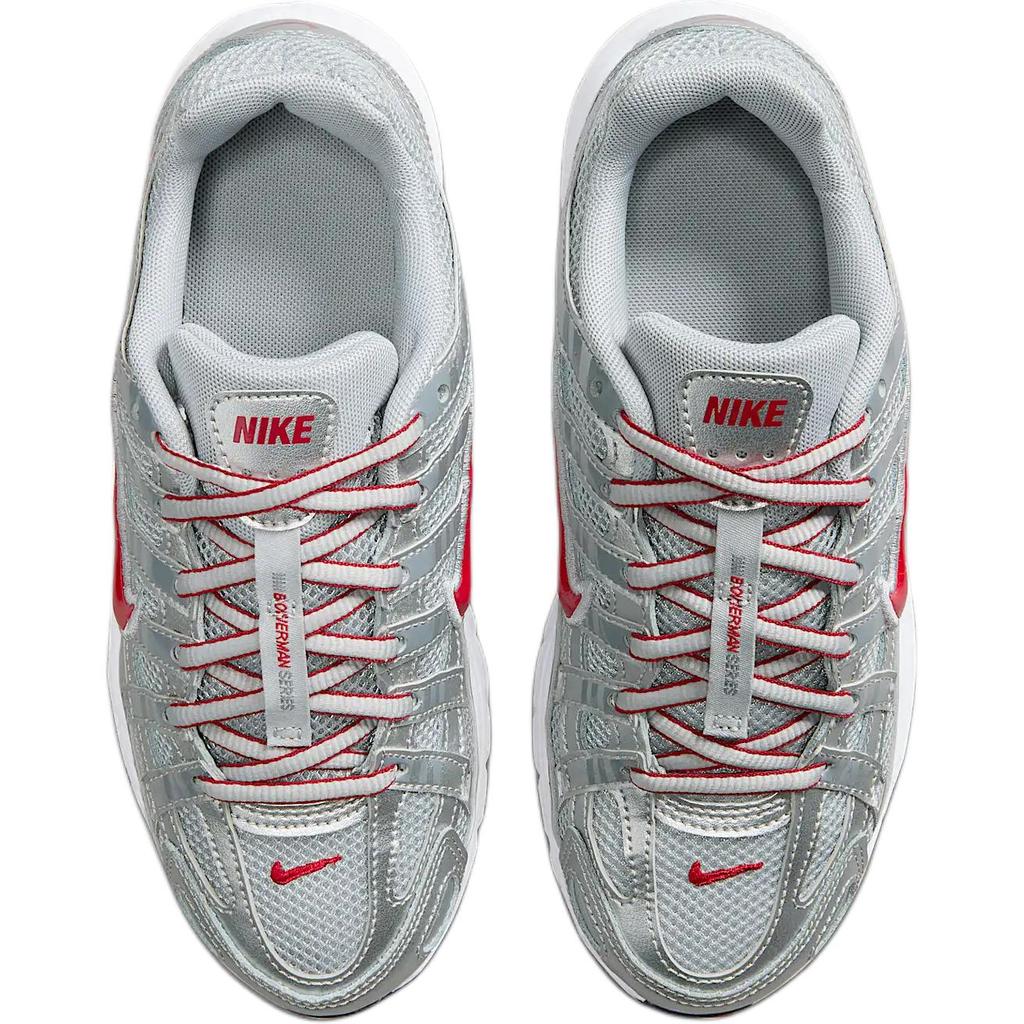 Nike P-6000 GS Retro Pegasus Inspired Lifestyle Sneakers Silver Red Kids HV5064-002