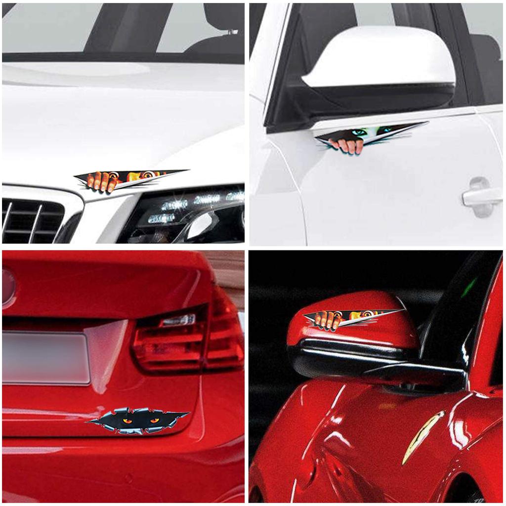 TOMALL 3D-Simulation stereoskopische Augen Peeping Autoaufkleber Männer Peeping Frauen Peeping Aufkleber Leopard Augen Peeping Aufkleber Motorrad