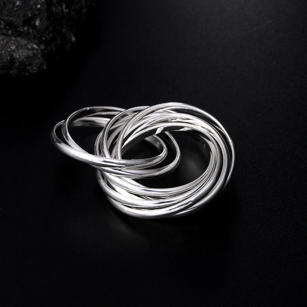 925 Sterling Silver Wedding Jewelry Five Circle Fashion Ring