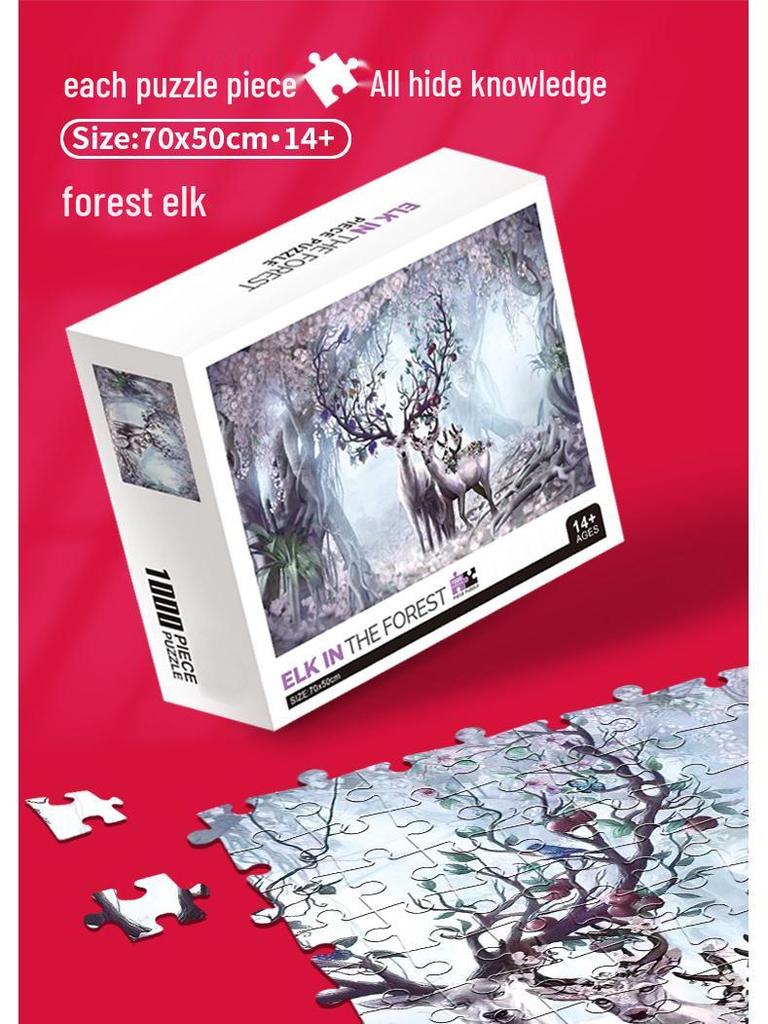 Qiwan 1000-Piece Animal & Landscape Jigsaw Puzzles for Adults & Kids
