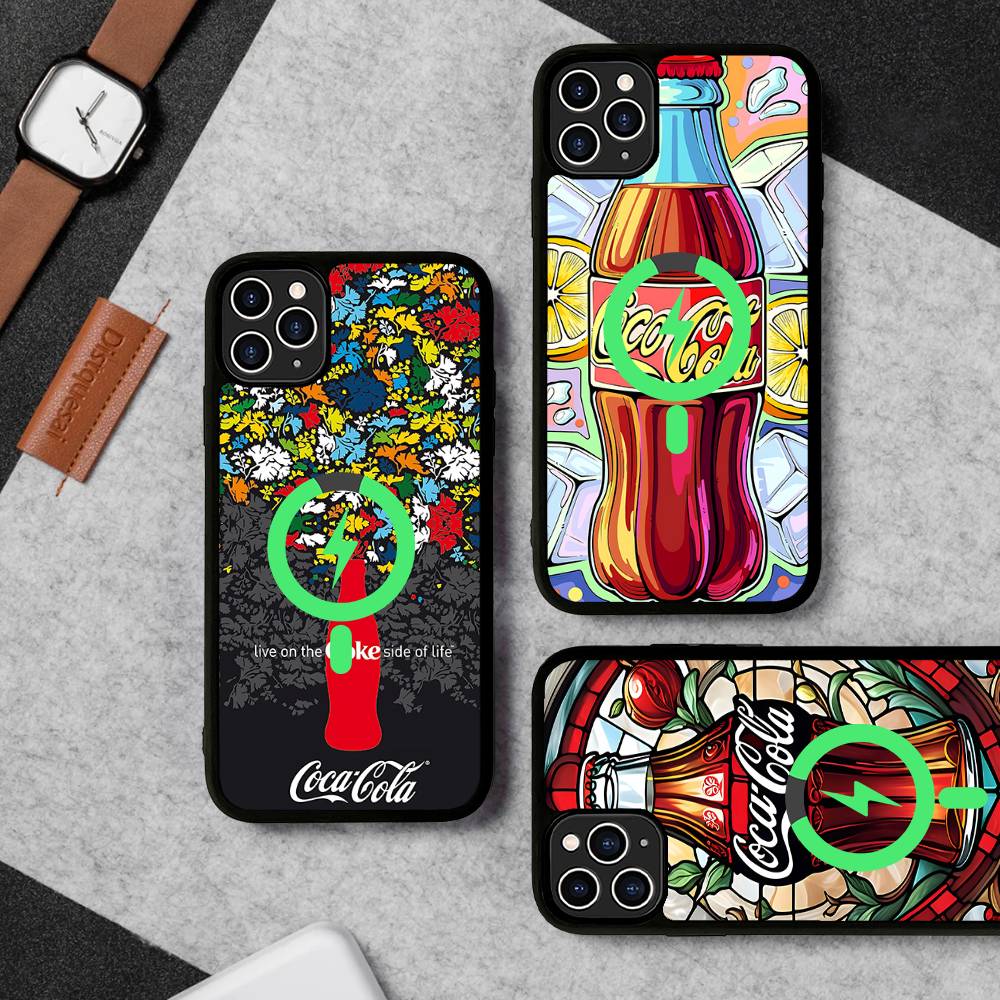 Bevande Calde C-Coca C-Cola Custodia Magnetica per Telefono Magsafe Wireless PC+TPU Per IPhone 11 12 13 14 15 16 17 Pro Max Plus