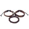 European-American Retro Braided Leather Multi-Layer Bracelet - Punk Style, Genuine Leather